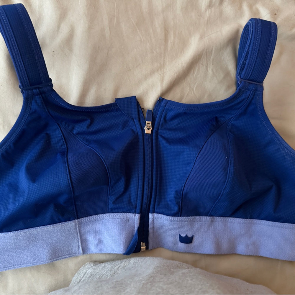SHEFIT Blue and White Sports Bra
